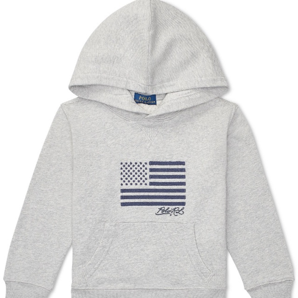 Ralph Lauren Polo Boy 5T Embroidered Flag Hoodie